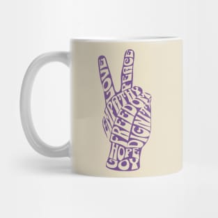 Peace and love hand sign Mug